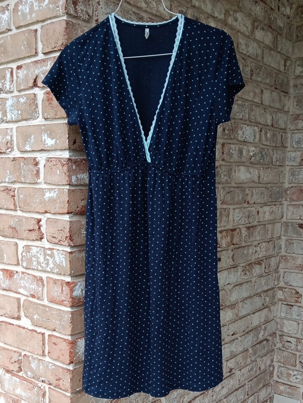 Navy Polka Dot Nightgown